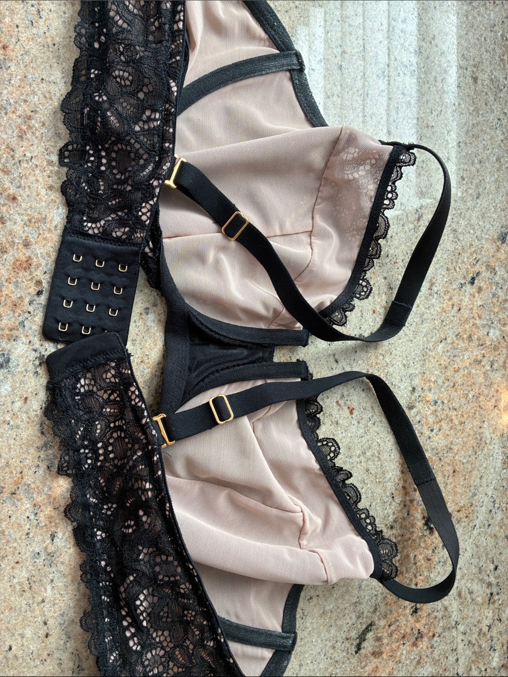 Soma Black Sheer Floral Lace Underwire Bra 42C - Picture 3 of 6